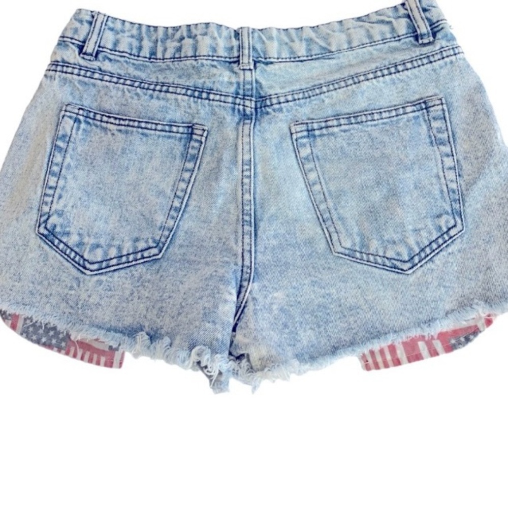 Forever 21 Flag Jean Shorts Sz 27 - Picture 2 of 5